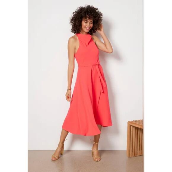 AMANDA UPRICHARD NWT Evereve Elondra Midi Swing Dress in Pink Rouge // XS - Picture 11 of 11